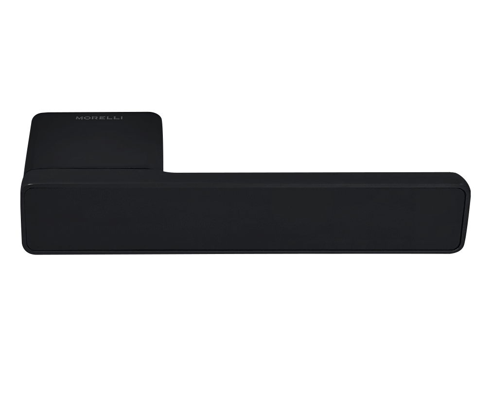 Ручка дверная NEW ENGLAND MH-63-S50 BL на скрытой прямоугольной розетке с фиксатором, цвет черный, ЦАМ