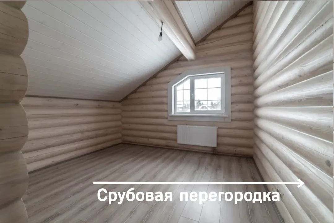 Срубовая перегородка в деревянном доме