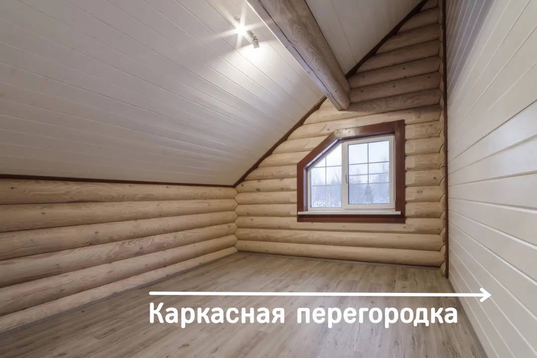 Каркасная перегородка в деревянном доме Каркасная перегородка в деревянном доме