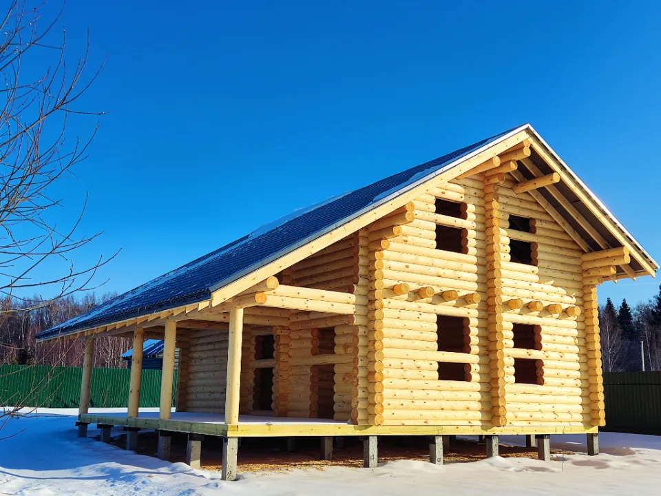 Образец сруба в комплектации под усадку