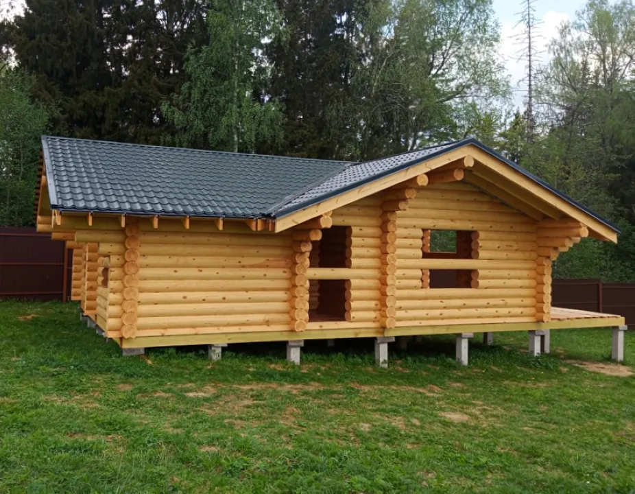 Образец сруба в комплектации под усадку