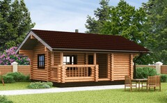 Небольшая бревенчатая баня 6 х 7