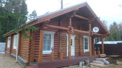 Сруб и проект одноэтажного дома с террасой