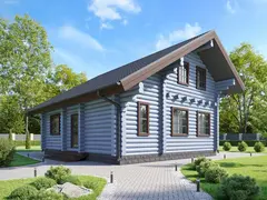 Дом 9 х 9 с мансардой из бревна