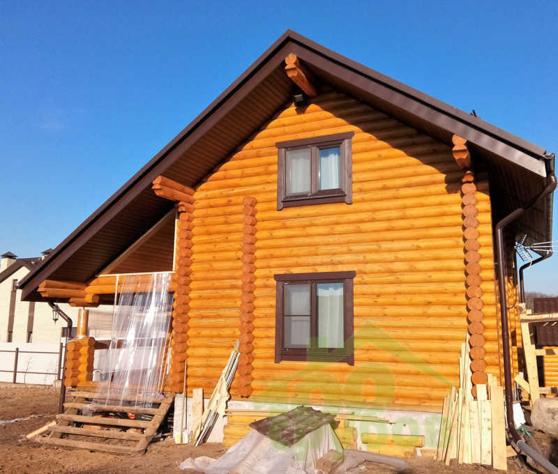 Солнечногорский  район, строительство дома из бревна по проекту #544