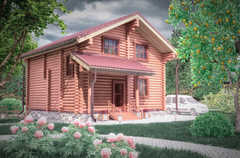 Дома из бревна 8 х 8 в осях в 2 этажа