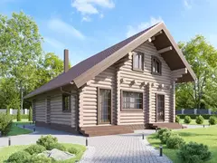 Баня c мансардой 9х9 из сруба