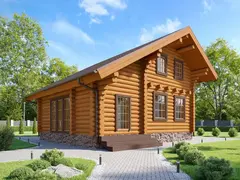 Современный дачный дом с мансардой