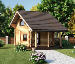 Дом-баня из бревна 5 х 7 с парной