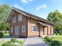 Большие дома 200 м² с парной из бревна под усадку