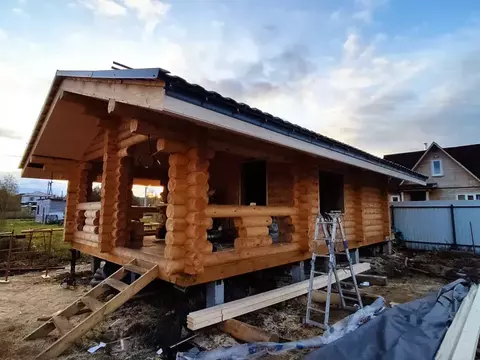 Фото сборки проекта Строительство: Срубы бань с террасой и комнатой отдыха