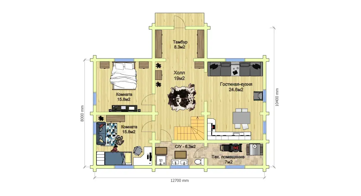 план первого этажа Дом-флигель для приезжающих план первого этажа