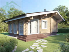 Строительство из бруса оцилиндрованного, баня 9 х 6