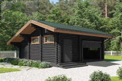 Теплые гаражи из бревна