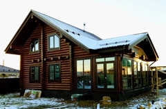 Из бревна и бруса дом-баня