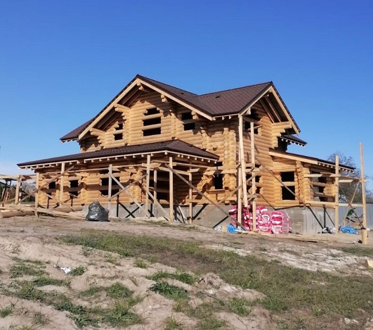 Фото сборки проекта Строительство: Дома с террасой и мансардой