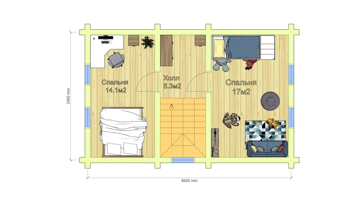 план мансарды Дом 9 х 9 план мансарды