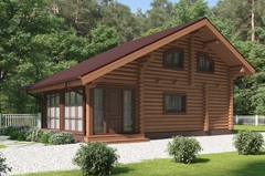 Дом-баня из бруса и бревна оцилиндрованного