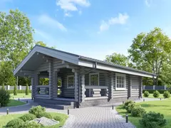 Срубы бань с террасой и комнатой отдыха