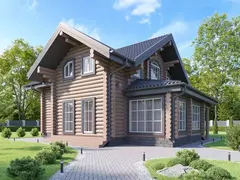 Современные дома из оцилиндрованного сруба 12 х 12