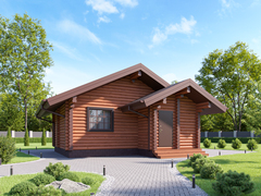 Баня из оцилиндрованного бревна 7 х7