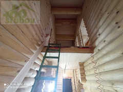 Сруб-коттедж 848: обсада (окосячка), окна, двери, водосточная система, фундамент винтовые сваи