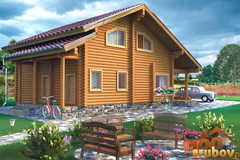 Дома-коттеджи из бревна срубов северного леса