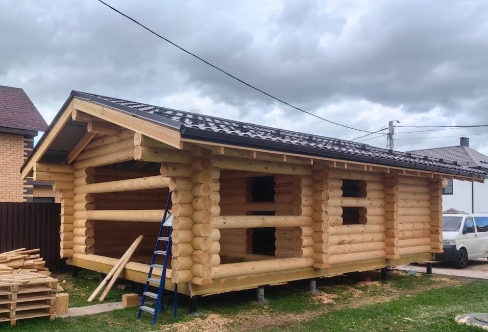 Строительство: Баня с барбекю