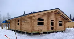 Строительство одноэтажных домов-срубов из бревна в январе 2026 года