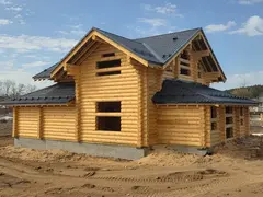 Строительство дома с верандами из бревна 260мм под усадку и под ключ