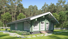 Одноэтажный дом из оцилиндрованного бревна