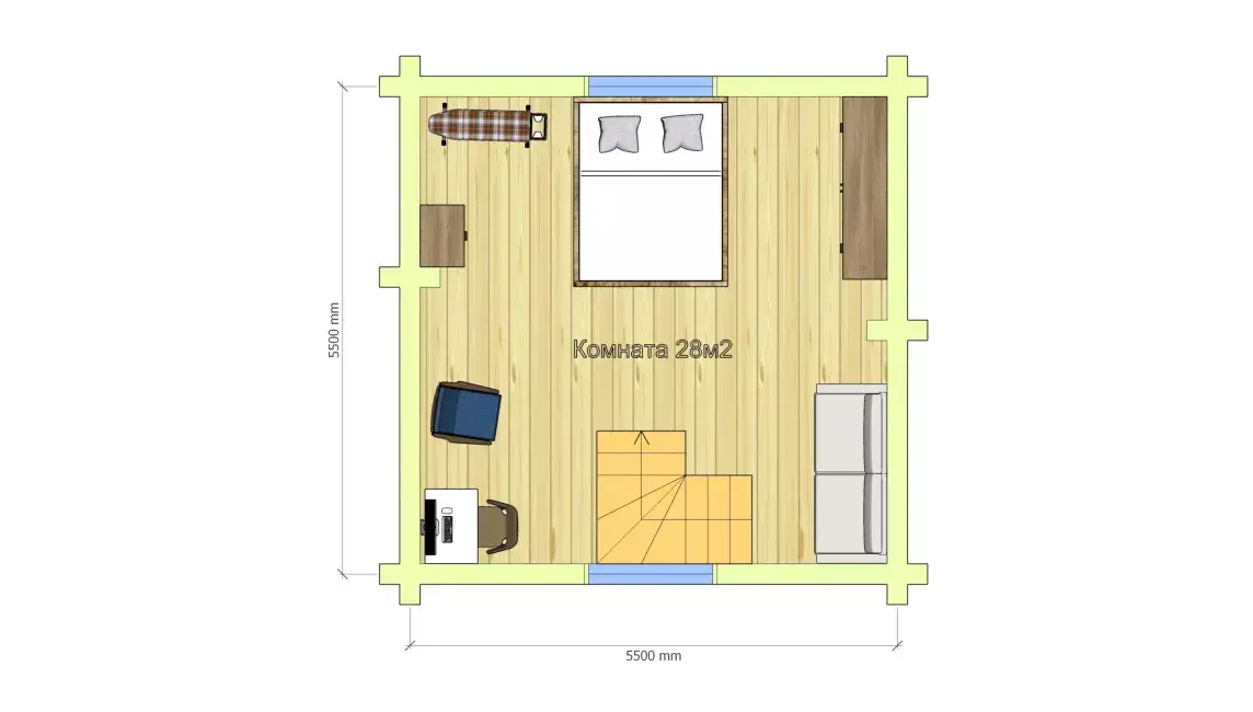 план мансарды Дачный дом из бревна 6х8 с мансардой план мансарды