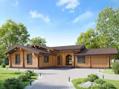 Одноэтажная баня из бревна