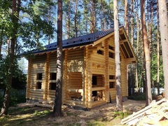 Строительство деревянного дома-бани с мансардой