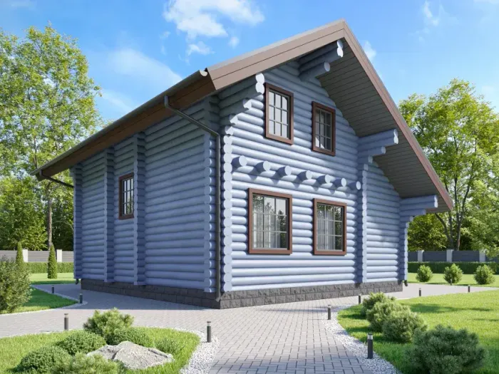 Дом 9 х 9 с мансардой из бревна 2