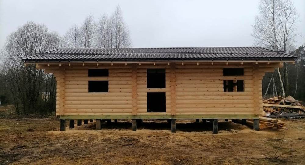 Сборка сруба 1489 в бревне 220 мм. Январь 2025 года.