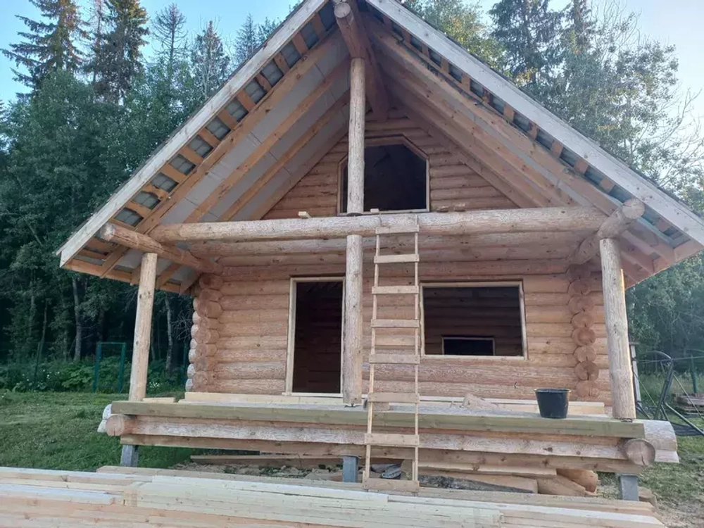 #1381 отделка сруба ручной рубки не нашей сборки