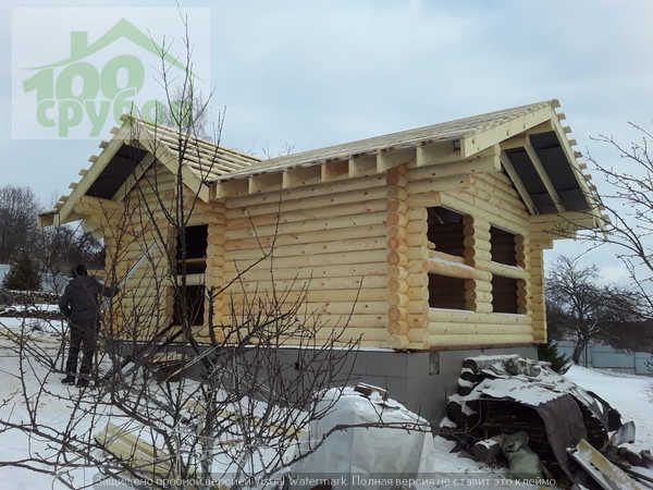 Сборка бани с панорамными окнами