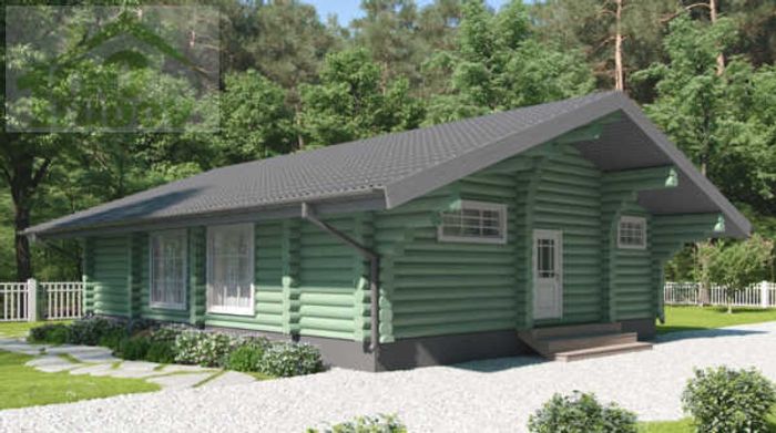 Одноэтажный дом из оцилиндрованного бревна 2