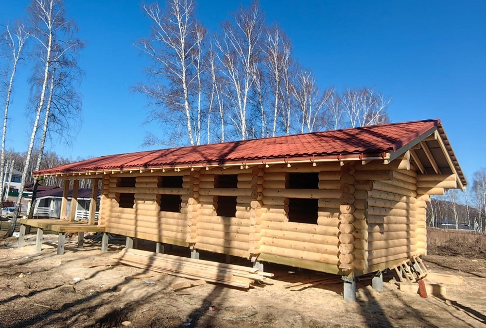 Март 2025 года: сборка дома 1506 в бревне 260 мм