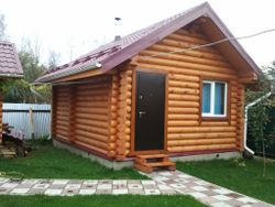 Баня из бревна по проекту #169 фото