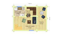 План первого этажа бани #276