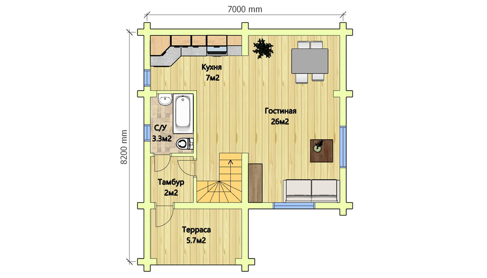 Планировка первого этажа #1046