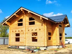 #1324 строительство сруба под металлочерепицу в апреле 2023