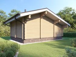 Баня-дом из оцилиндрованного бревна 6х 9 #100