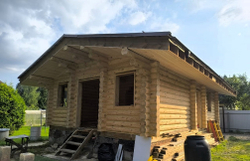 Одноэтажный дом из бревна #1436