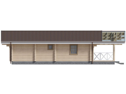 Деревянный дом-коттедж с 2 спальнями