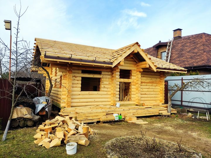 #1235 сруб собран под постоянные стропила