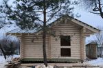 Баня 1507 в бревне 220 под постоянные стропила в декабре 2024 года