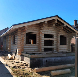 Строительство сруба из бревна 280мм в октябре 2024 #1487